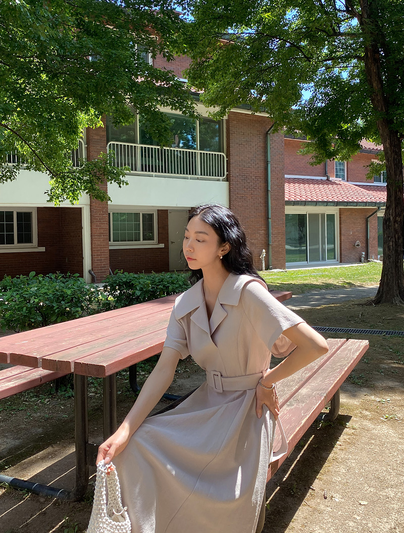 [세멜르 벨트SET 카라 원피스] 빅사이즈 여성의류 브랜드 제이스타일